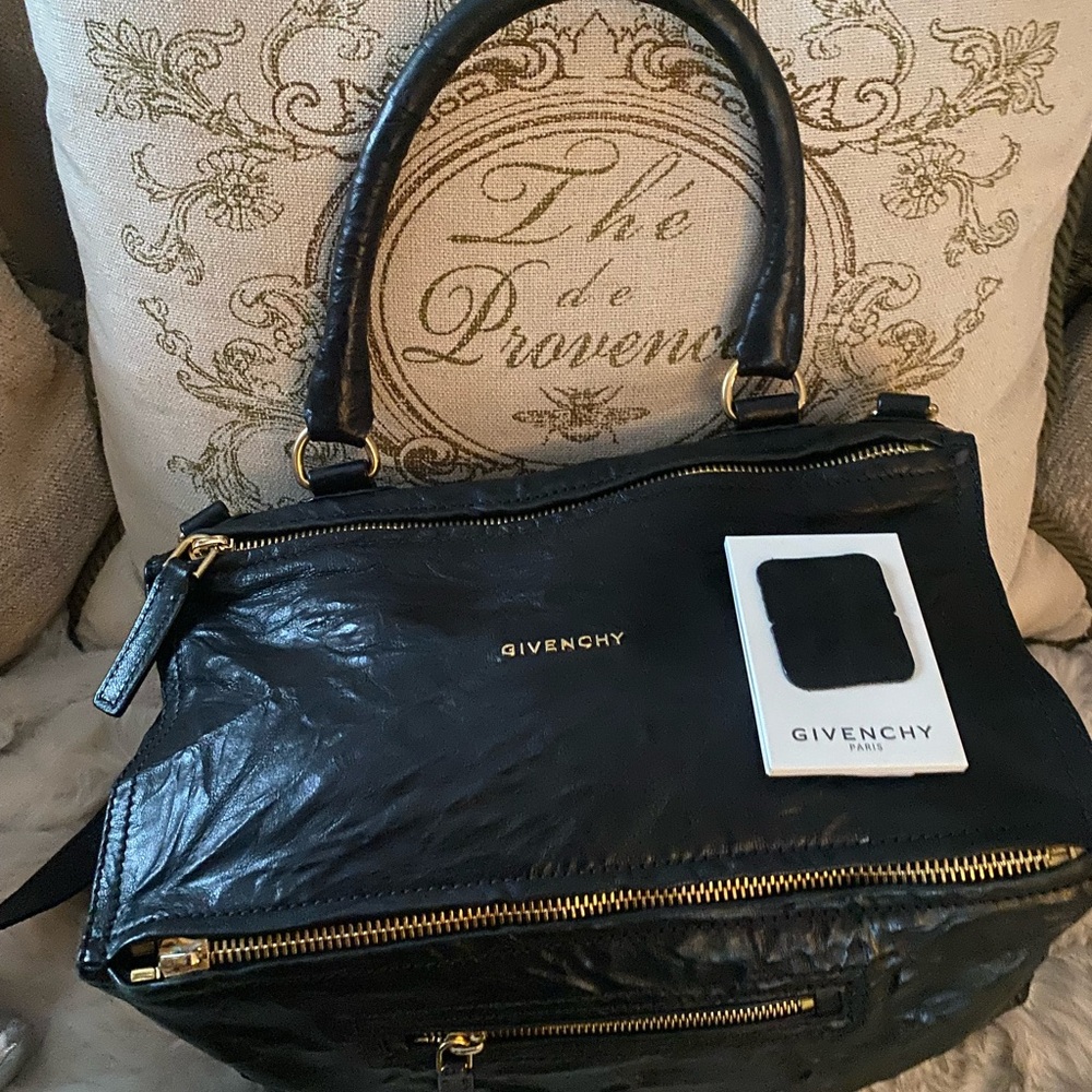 Givenchy Pandora Black Leather Medium with side handle and crossbody strap